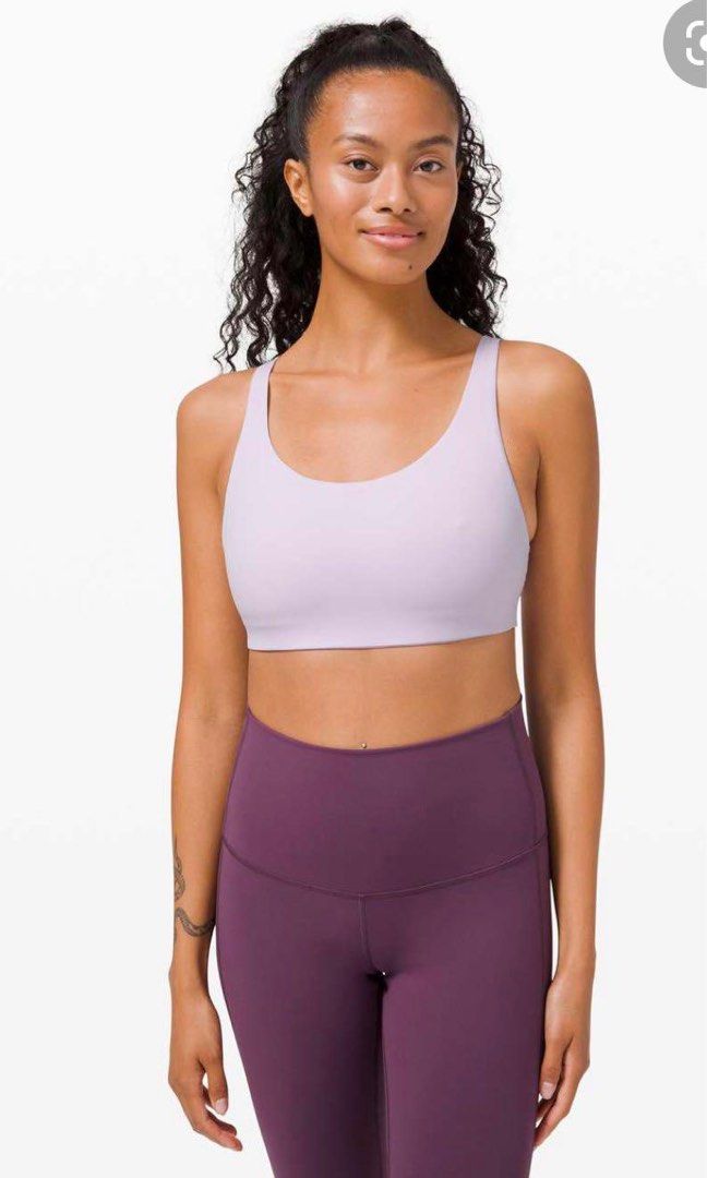 Lululemon In Alignment Straight-Strap Bra A/B Size 8 Light Lilac