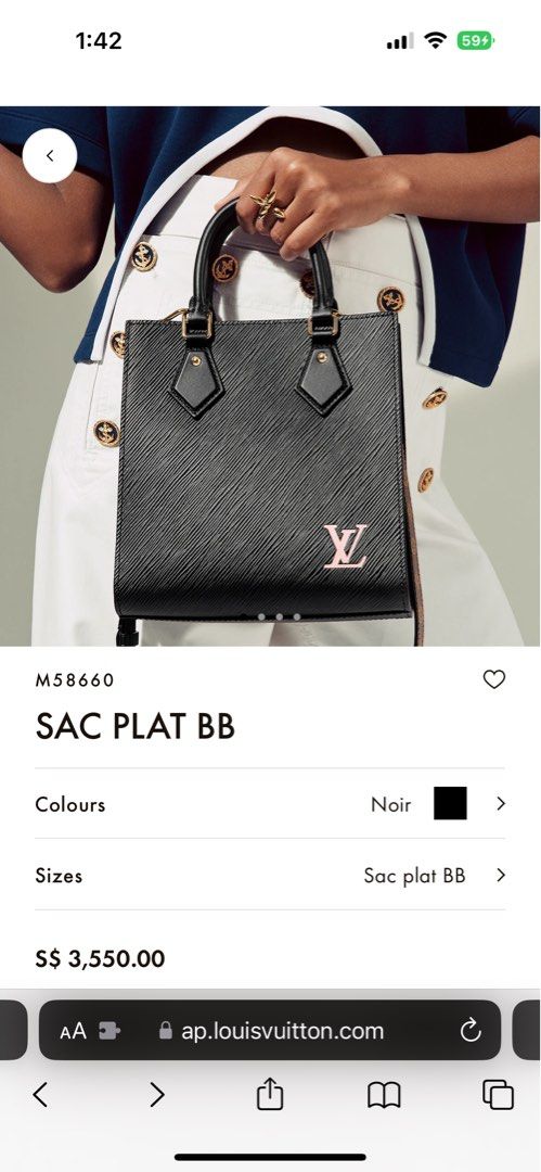 LV Sac Plat BB, Luxury, Bags & Wallets on Carousell