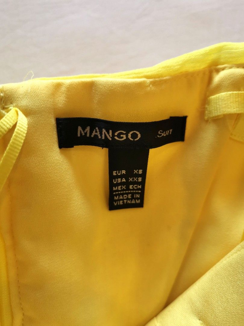 sachin and babi light blue dress MANGO yellow chiffon strapless bustier dress XS, Women's Fashion, Dresses &  Sets, Dresses on Carousell