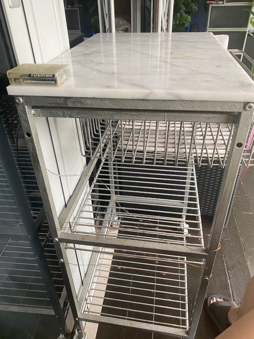 Marble top trolley rack, Furniture & Home Living, Furniture, Shelves