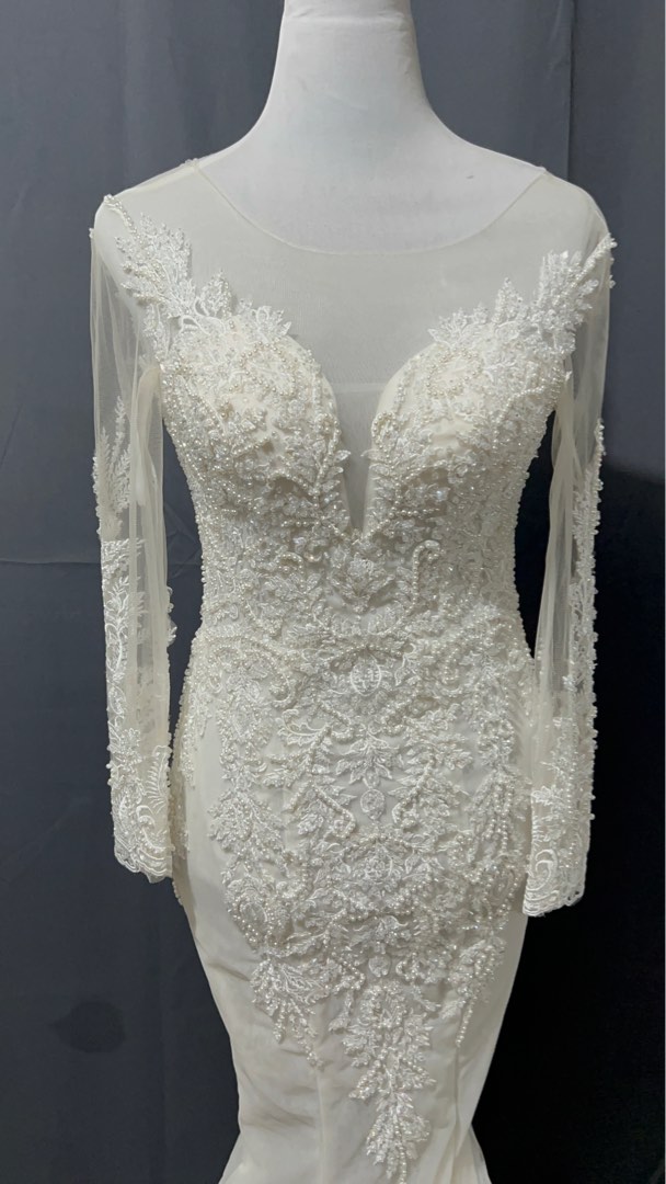 Mermaid Serpentina Long Sleeve Wedding dress, Women's Fashion, Dresses ...