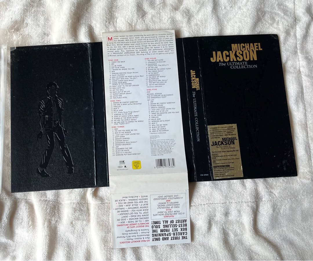 Michael Jackson The Ultimate Collection 4CD+DVD, 興趣及遊戲, 音樂樂器 & 配件, 音樂與媒體 CD 及 DVD Carousell