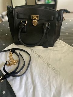 Michael Kors Black Leather Hamilton Satchel