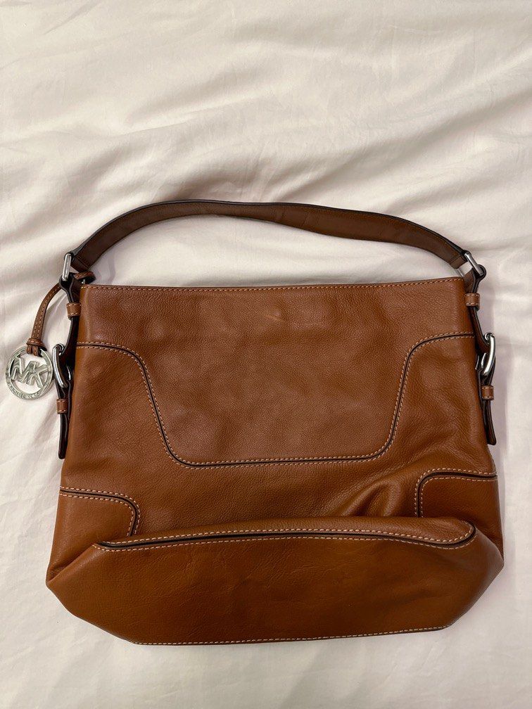 michael kors brown leather satchel
