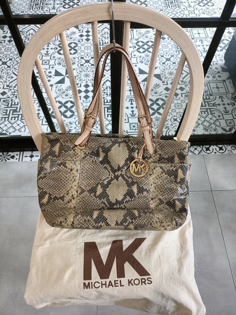 Michael Kors Snake skin bag, Luxury, Bags & Wallets on Carousell