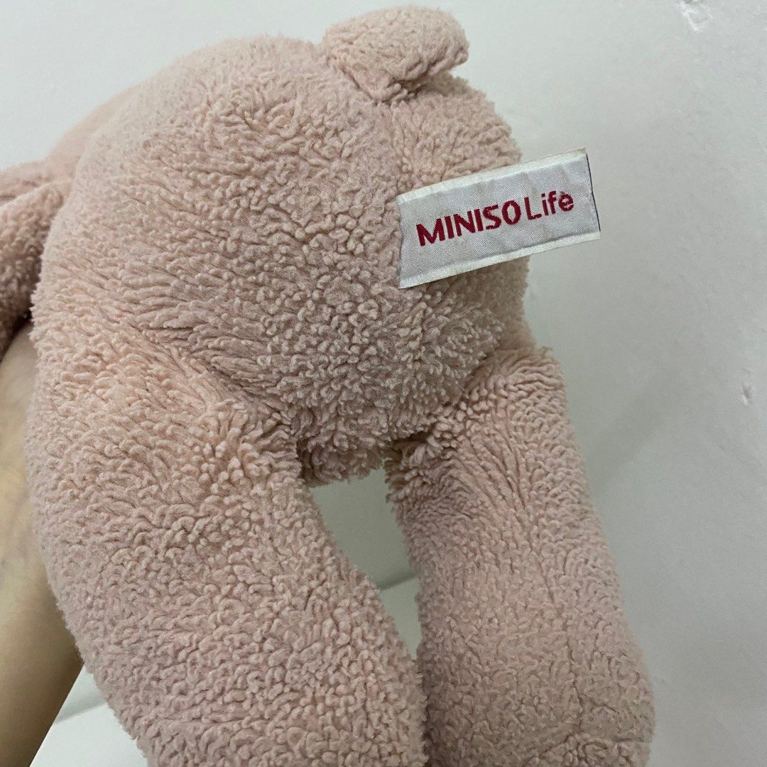 Miniso life pink teddy bear_ Pink bear soft toy, Hobbies & Toys, Toys