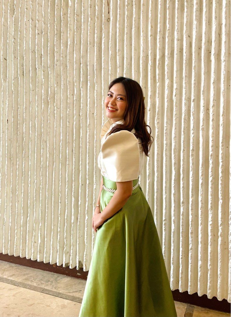 Green filipiniana deals gown