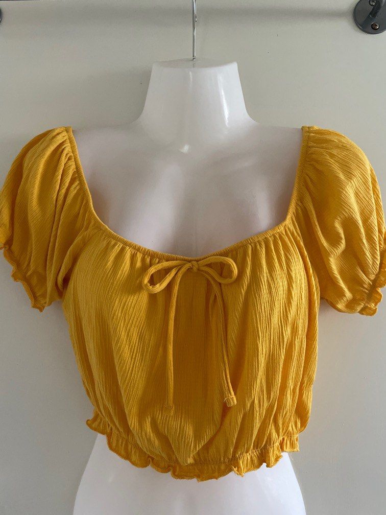 Primark yellow crop top new arrivals
