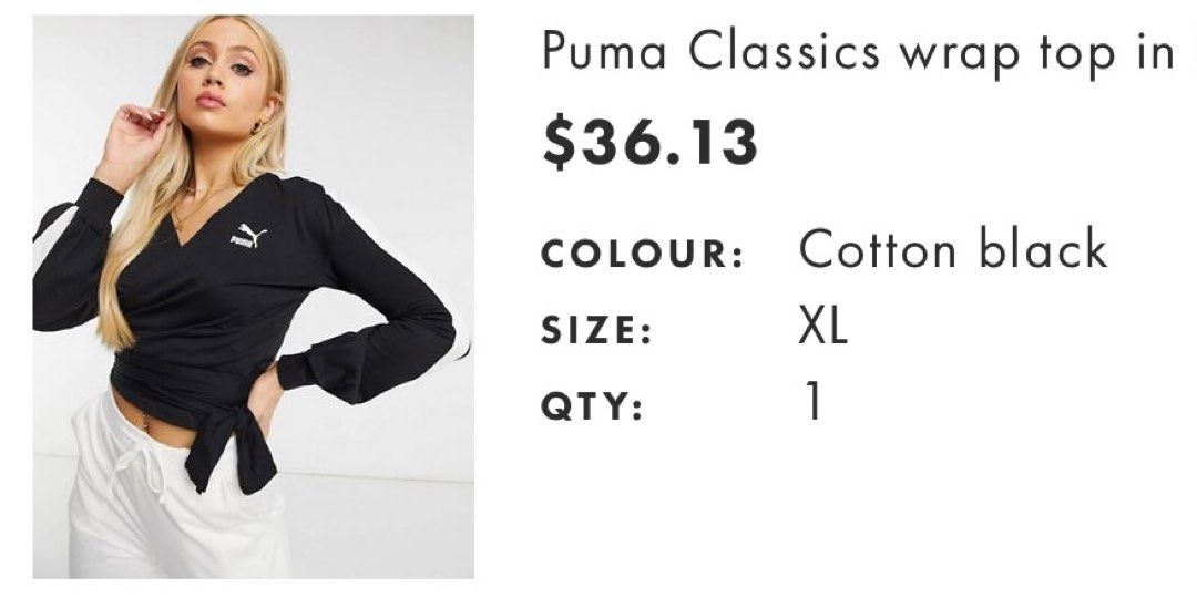New Puma Wrap Top (Xl), Women'S Fashion, Tops, Shirts On Carousell