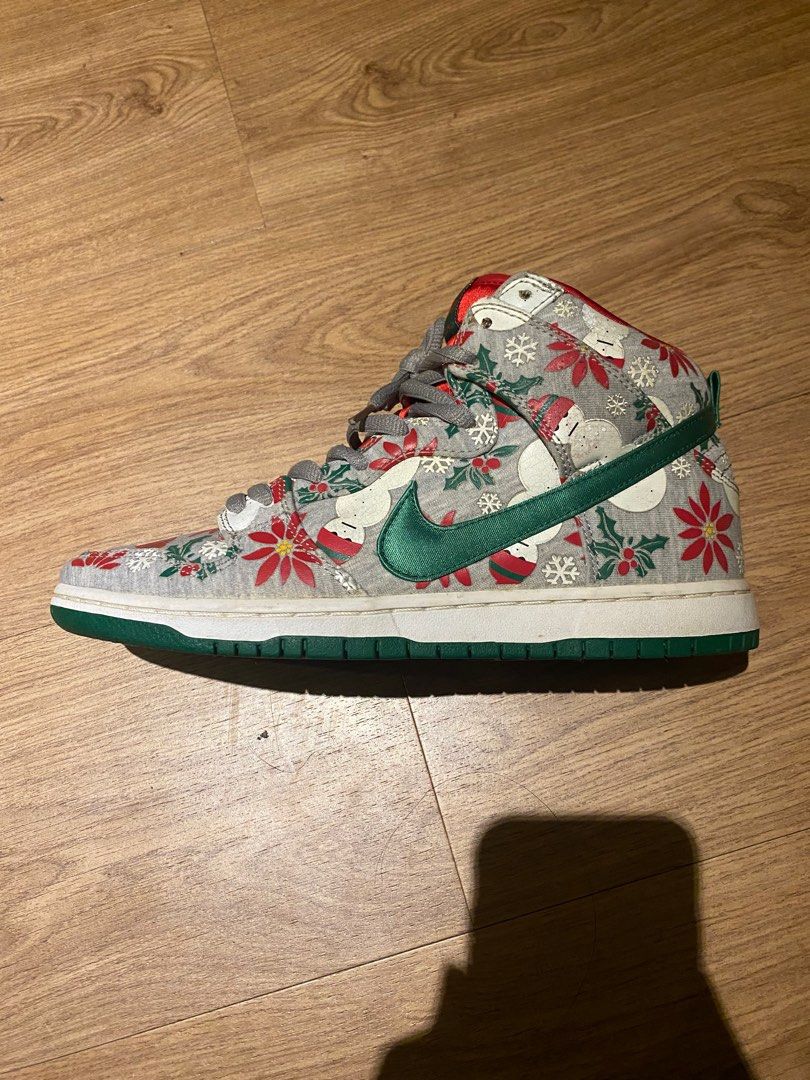 Nike sb dunk high ugly christmas sweater Men s Fashion Footwear
