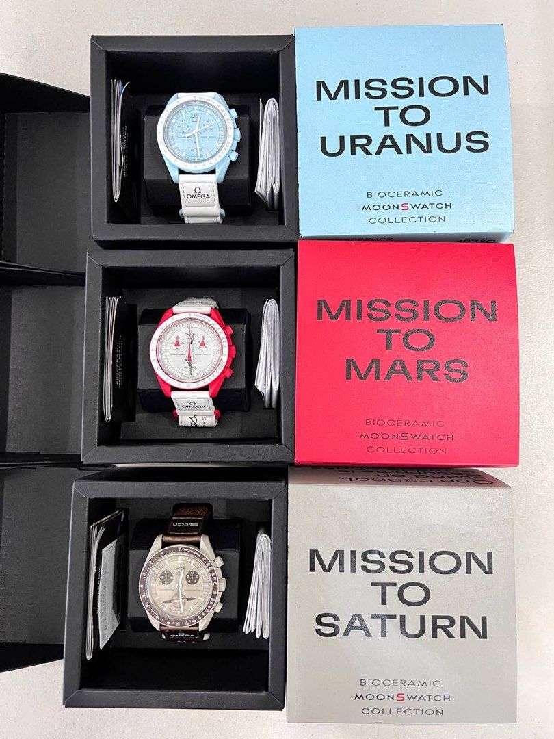 Omega x Swatch mission to uranus mission to mars mission to saturn
