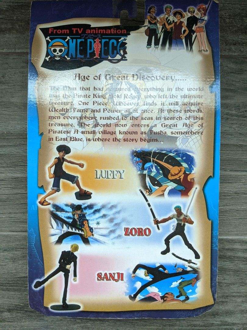One Piece Action Figures Set of 3 Bandai 2003 Luffy, Zoro, Sanji