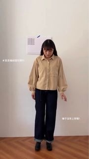 [onsaturday]澎澎袖絨面短襯衫