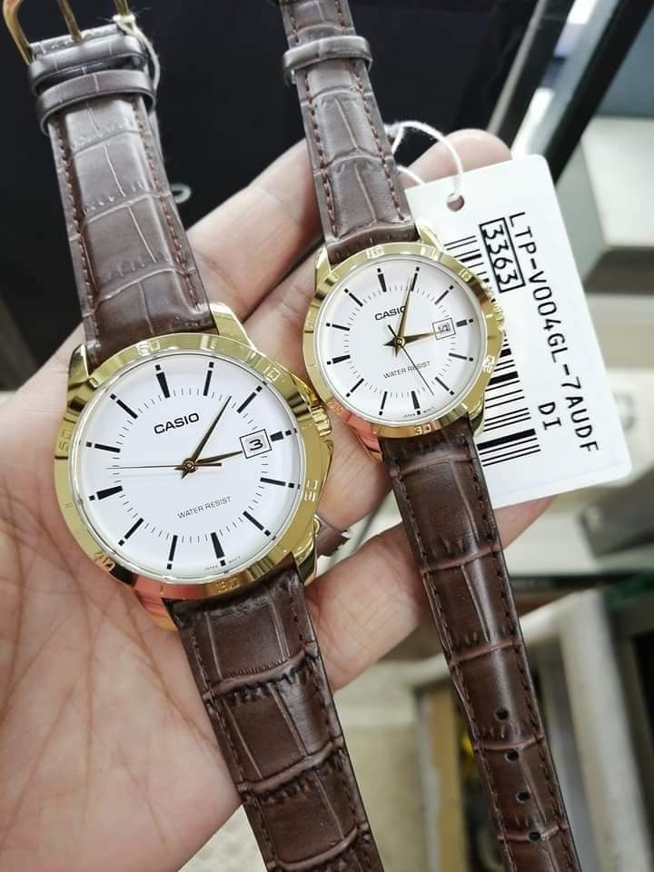 ORIG CASIO LEATHER COUPLE WATCH MTP V004GL 9A LTP V004GL 9A