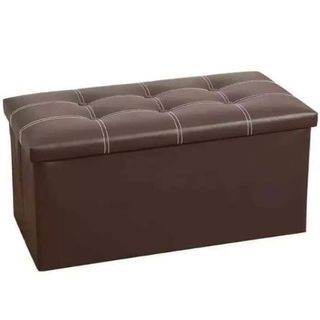 Ottoman Leather Storage Stool Sit Sofa Folding Chair