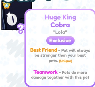 Pet Simulator X Huge King Cobra, Video Gaming, Video Games, Others on