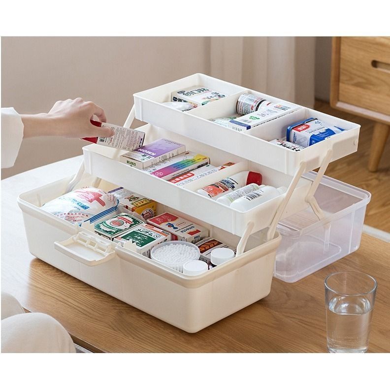 Plastic Medical Storage Containers Medicine Box Organizer Home Emergencies  First Aid Kit Pill Case 3-Tier, Furniture & Home Living, Home Improvement &  Organisation, Storage Boxes & Baskets on Carousell