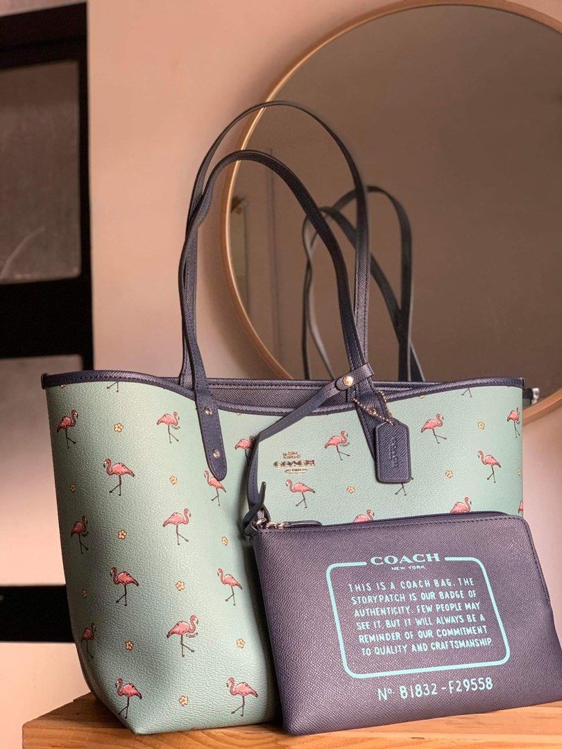 Coach flamingo sales tote bag