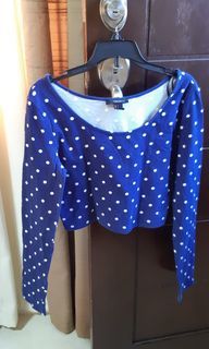 Preloved Forever 21 Polka Dot Croptop Longsleeve