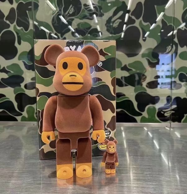 Preorder]Bearbrick x Bape Baby Milo Flocky Ver. 100% + 400% Set 
