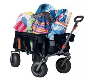 Quest Portable Foldable Beach Wagon with Sand Wheels