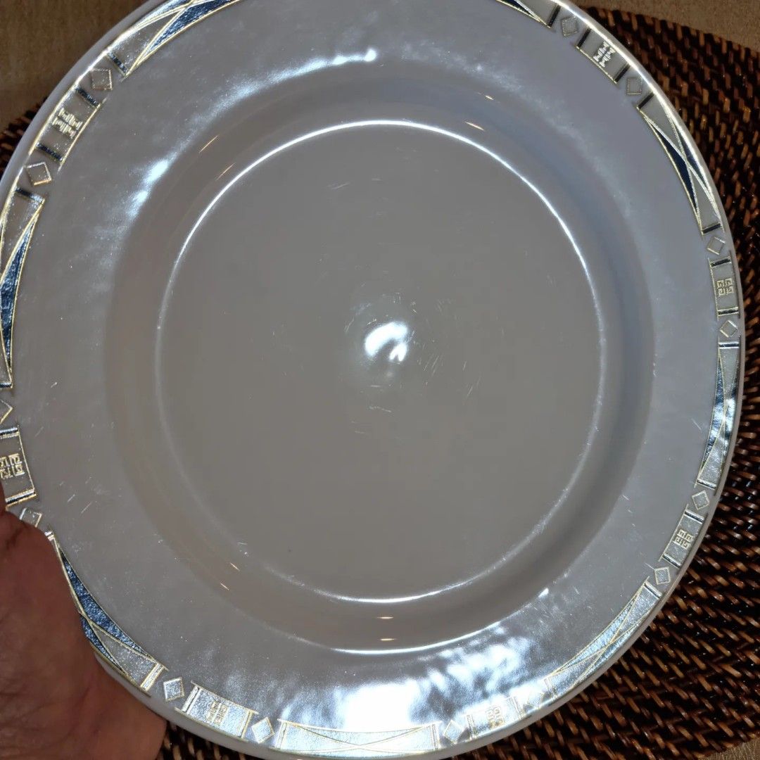 Rare Givenchy Plates Set 6pcs w/ Diamond Rim, Furniture & Home Living
