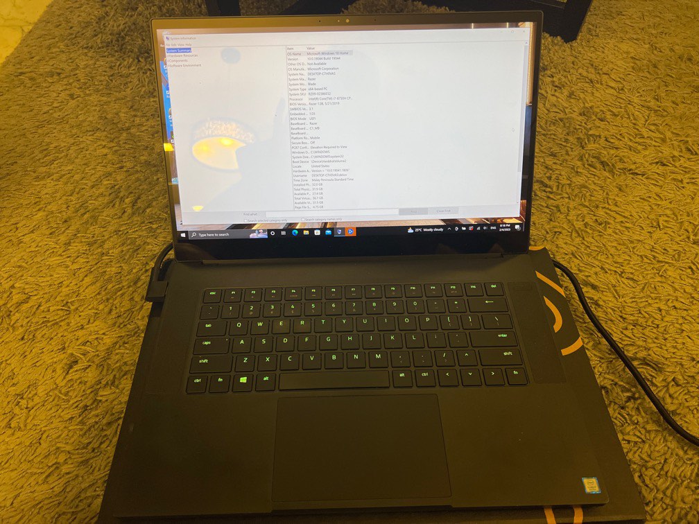RAZER BLADE 15 ADVANCED 4K TOUCHSCREEN 1070 32GB RAM 500GB HDD ...