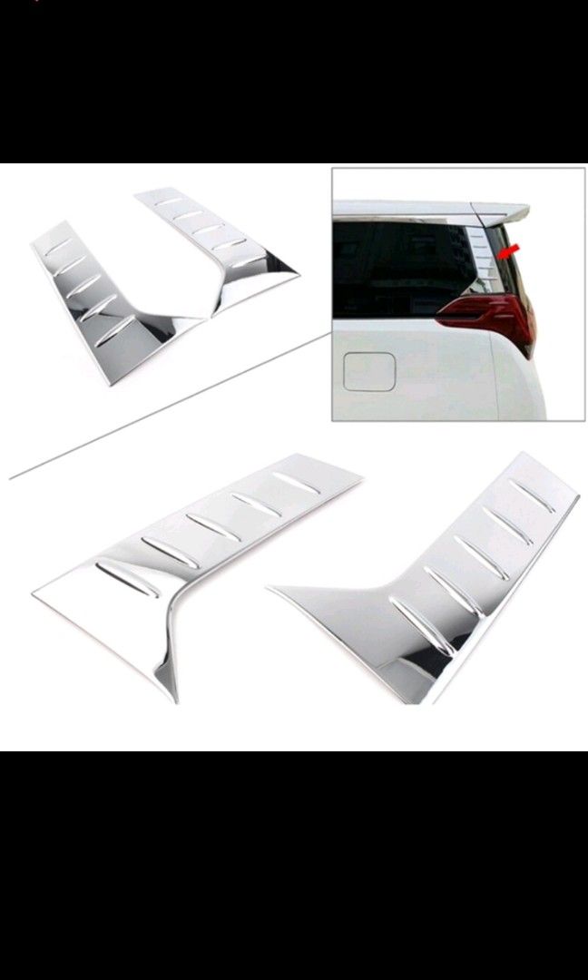 Rear window pillar chrome trim, Car Accessories, Accessories on Carousell