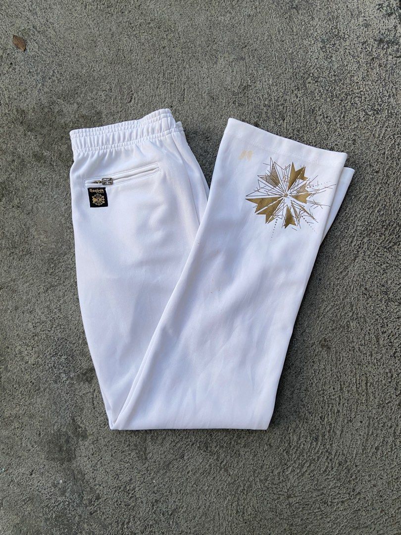 Reebok white track best sale pants