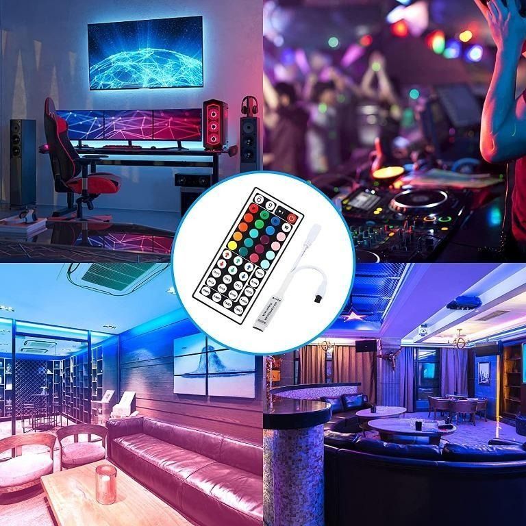 44 Key RGB LED Strip Light Remote Controller Wireless Dimmer IR Remote  Control, for SMD 5050 3528 2835 RGB LED Light Strip - 2 Pack 