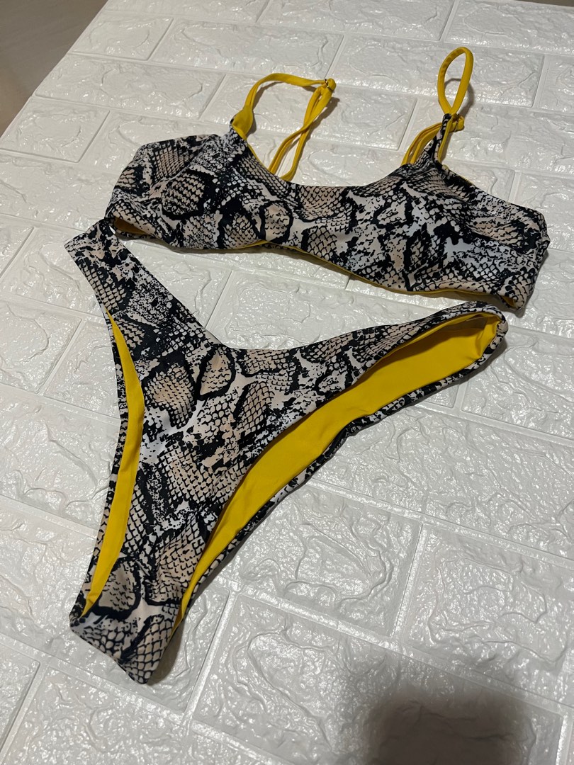 GIRL'S SNAKE TWO PIECE TIE FRONT BATHING SUIT main image 0