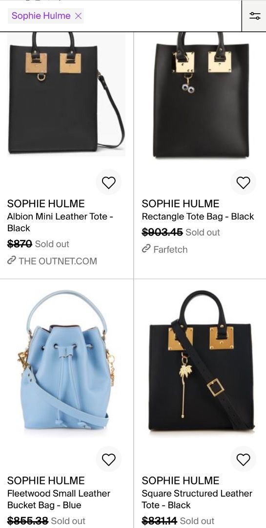 Sophie Hulme Square Burgundy Leather Tote Bag