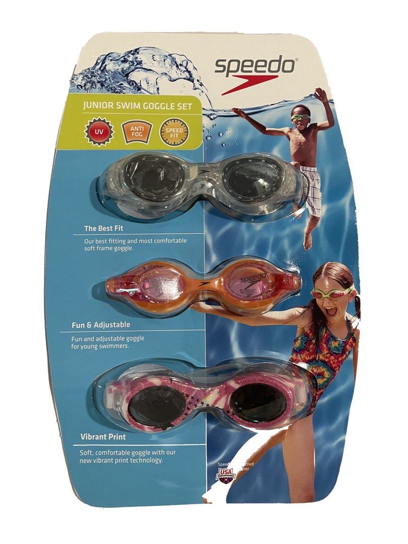Speedo junior swim goggles 3 pack on sale