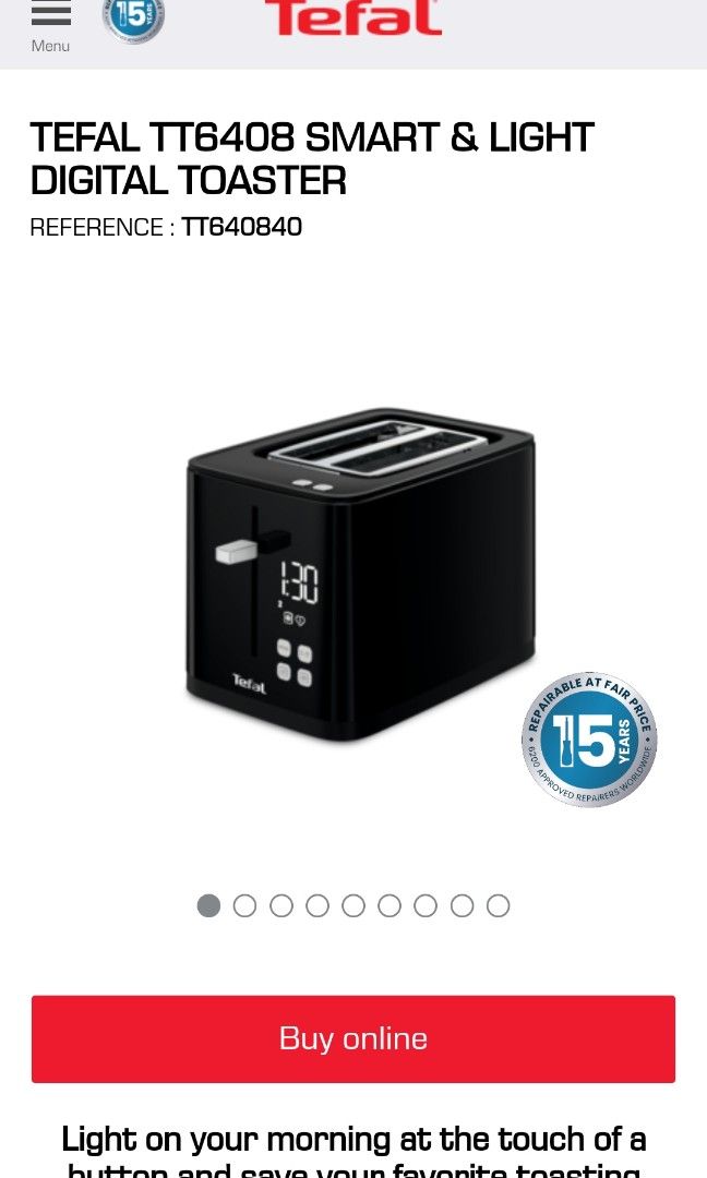 Tefal Smart & Light Digital Toaster, TV & Home Appliances, Kitchen