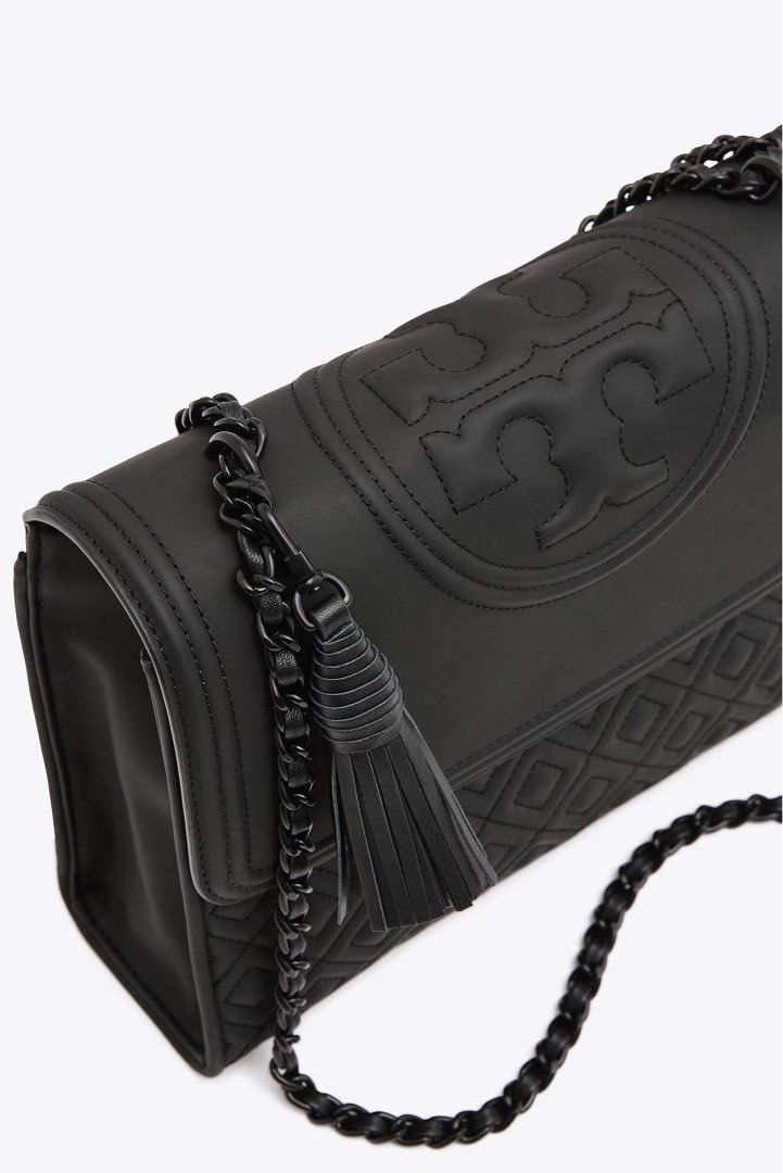 Tory Burch Bag large size classic fleming matte convertible shoulder bag  black instock, Women's Fashion, Bags & Wallets, Shoulder Bags on Carousell