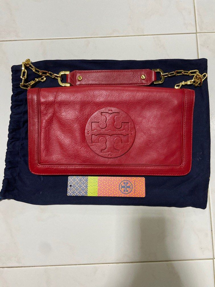 Red tory burch clutch discount
