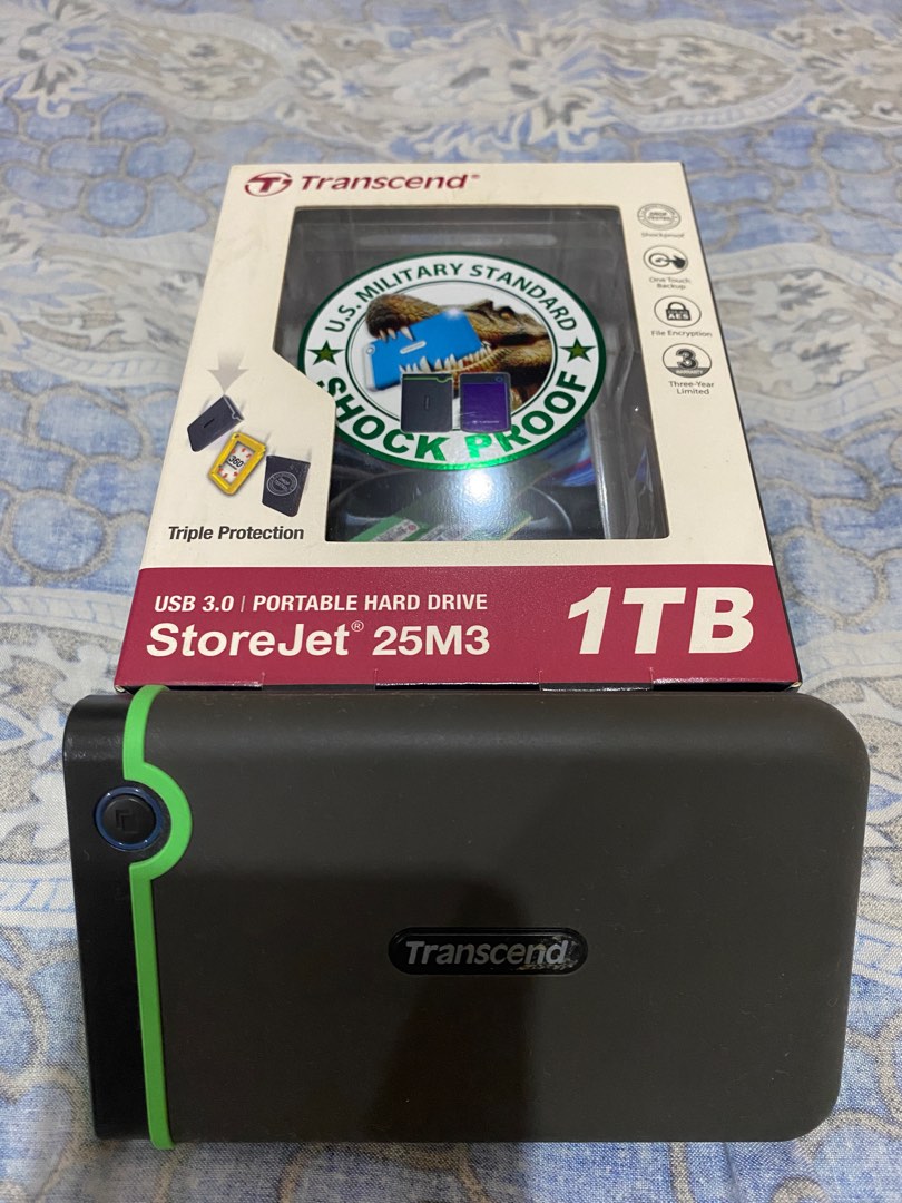 Transcend StoreJet 1TB, Computers & Tech, Parts & Accessories, Hard ...