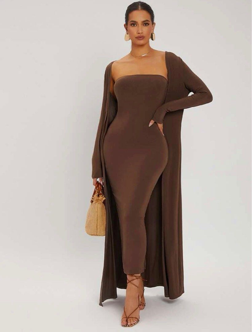 Tube dress cheap with cardigan