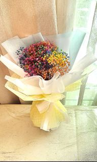 Valentine's day bouquet- preserved rainbow  baby's breath