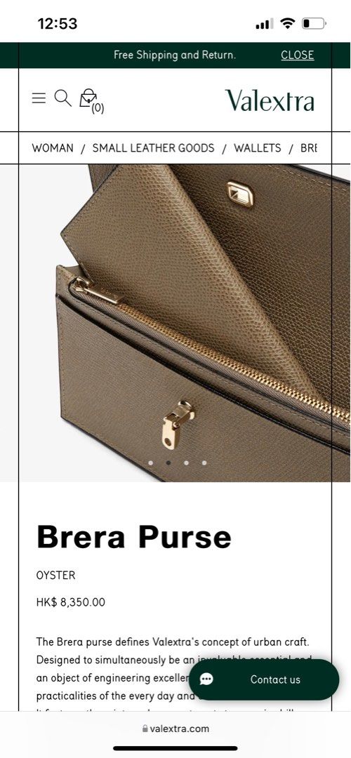 Valextra, Brera Double Wallet, Oyster