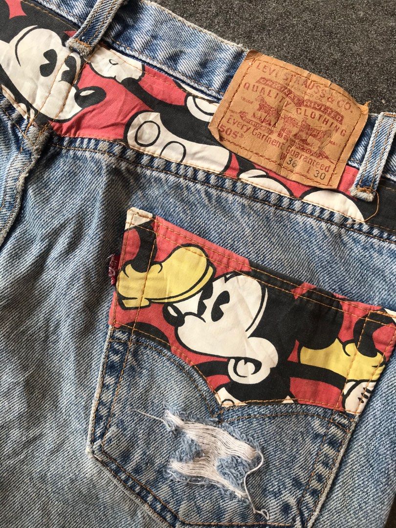 Vintage Levis 505 x Disney custom distressed celana levis 501 levis ...