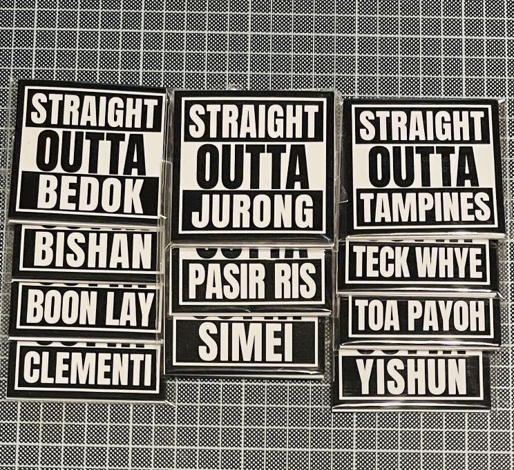 Waterproof stickers 7x7cm STRAIGHT OUTTA BEDOK BISHAN BOON LAY