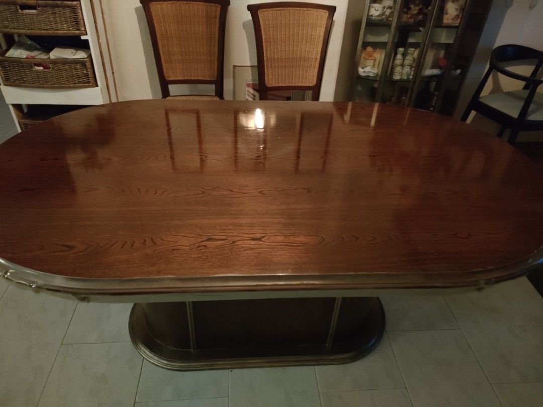 Under used Wooden solid oval dining table Only Furniture Home