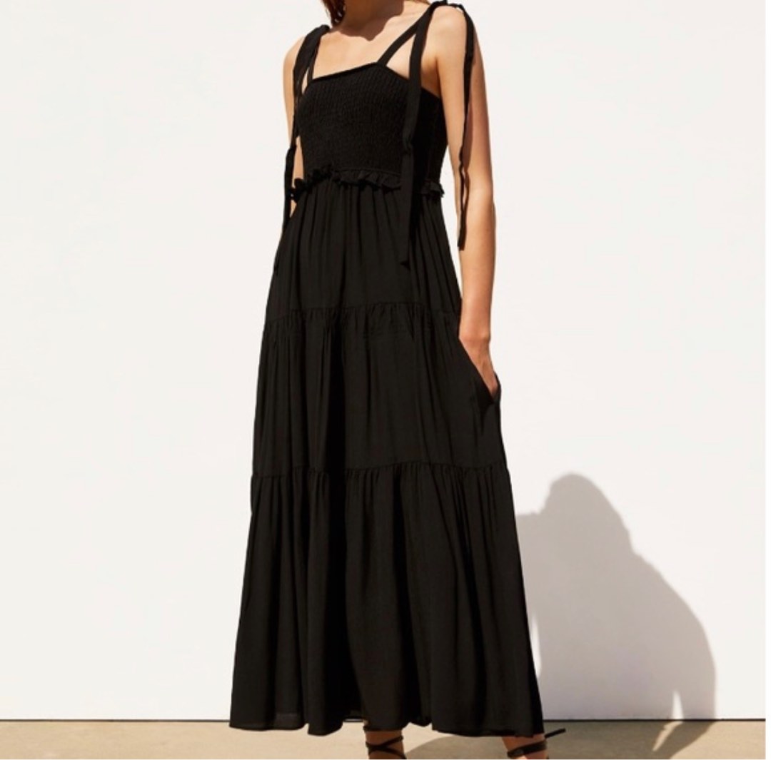 Zara black strappy dress