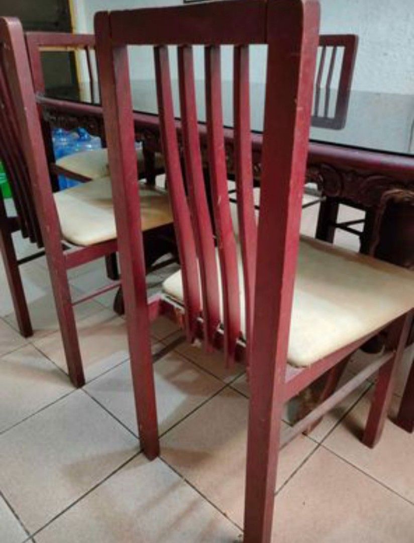 6 Seater Dining Table Tanguile Wood, Furniture & Home Living, Furniture, Tables & Sets on Carousell
