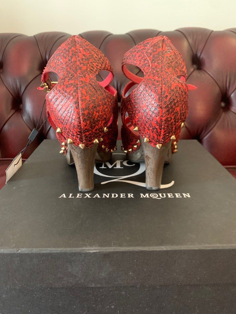 Red snakeskin alexander mcqueen's clearance