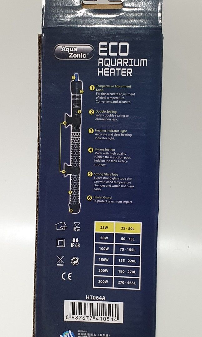 AQUA ZONIC ECO Aquarium Heater 25W Brand New, Pet Supplies, Health