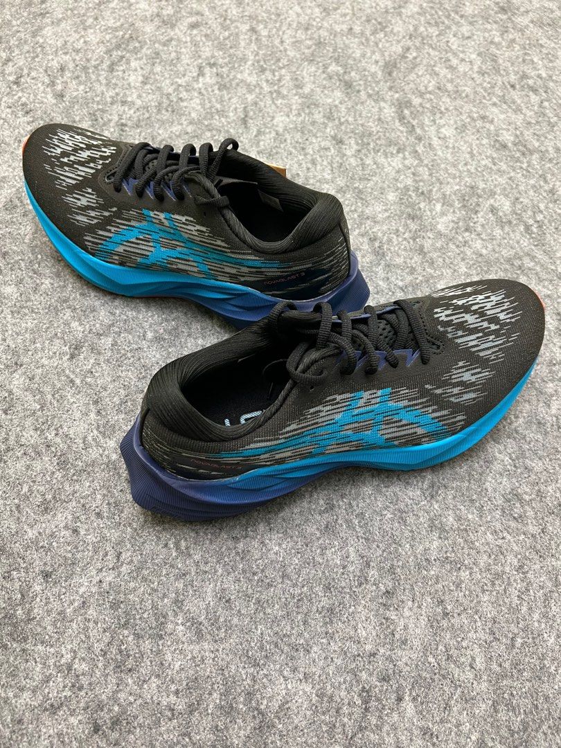  ASICS Men's NOVABLAST 3 Running Shoes, 7, Black/Island Blue