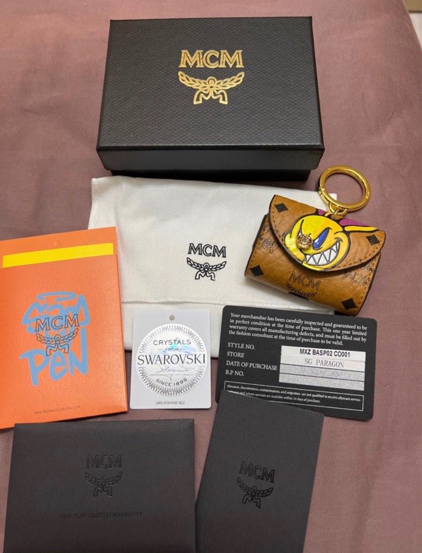 Authentic Brand New MCM x Sambypen Limited Edition Visetos Rabbit AirPods Pro Case Key Chain