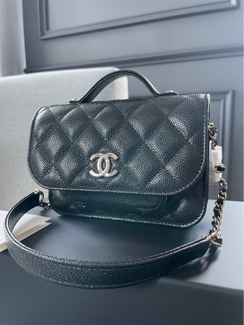 Authentic Chanel 23P Mini Micro Business Affinity GHW Black Caviar ...